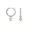 Dower & Hall Women's Peridot Charm On Large Dotty Orissa Hoops In Silver In Metallic