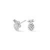 Dower & Hall Women's Pineapple Narrative Studs In Sterling Silver In Silver