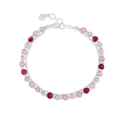 Dower & Hall Women's Pink Blossom Orissa Bracelet In Sterling Silver In Neutral