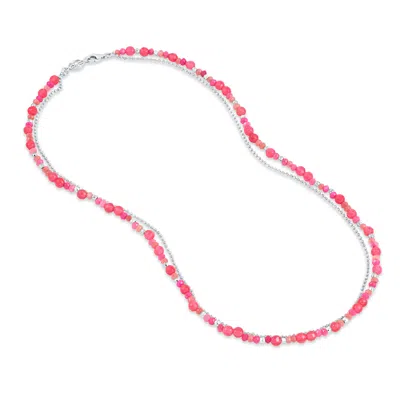 Dower & Hall Women's Pink / Purple Flamingo Orissa Necklace In Sterling Silver