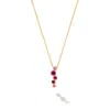 Dower & Hall Women's Pink / Red / Gold Solid Gold Pink Sapphire & Ruby Small Cascade Pendant In Yellow Gold