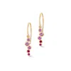 Dower & Hall Women's Pink / Red / Gold Solid Gold Sapphire & Ruby Small Cascade Earrings In Yellow Gold