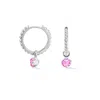 Dower & Hall Women's Pink Tourmaline Charm On Large Dotty Orissa Hoops In Silver In Pink