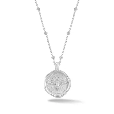 Dower & Hall Women's Queen Bee Talisman Necklace In Silver In Metallic
