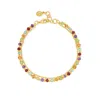 Dower & Hall Women's Rainbow Faceted Bead Orissa Bracelet In Gold Vermeil In Gold