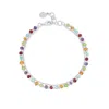 Dower & Hall Women's Rainbow Faceted Bead Orissa Bracelet In Sterling Silver In Animal Print