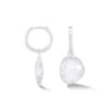 Dower & Hall Women's Rock Crystal Pebble Huggie Hoops In Silver In Metallic