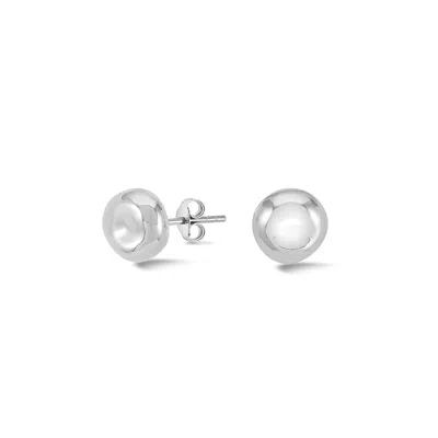 Dower & Hall Women's Round Pebble Studs In Silver In Burgundy