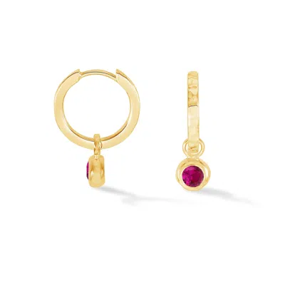 DOWER & HALL WOMEN'S RUBY HAMMERED HUGGIE HOOPS - GREEN