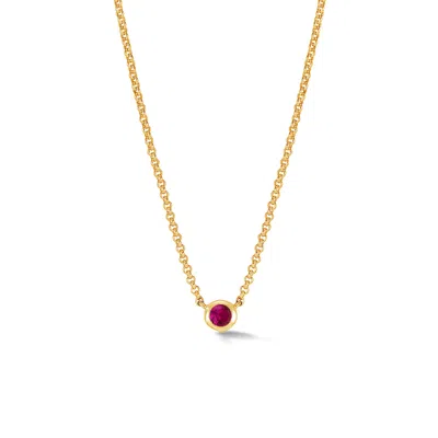 Dower & Hall Women's Ruby Round Dewdrop Pendant In Gold Vermeil