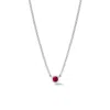 Dower & Hall Women's Ruby Round Dewdrop Pendant In Sterling Silver In Metallic
