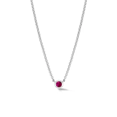 Dower & Hall Women's Ruby Round Dewdrop Pendant In Sterling Silver