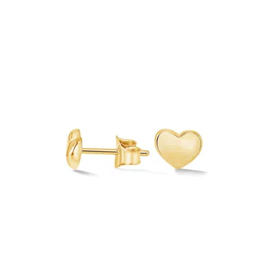 Dower & Hall Women's Sculptural Mini Heart Studs In Gold Vermeil