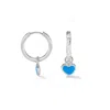 Dower & Hall Women's Silver / Blue Blue Enamel Narrative Heart Huggie Hoops In Sterling Silver In Multi