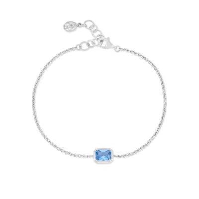 Dower & Hall Women's Silver / Blue Blue Topaz Octagon Chain Bracelet In Sterling Silver