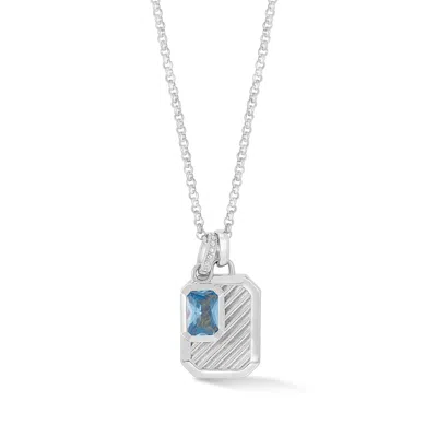 Dower & Hall Women's Silver / Blue Blue Topaz Octagon Humbug Necklace In Sterling Silver