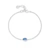 Dower & Hall Women's Silver / Blue Blue Topaz Pear Chain Bracelet In Sterling Silver