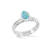 Dower & Hall Women's Silver / Blue Blue Topaz Pear Twist Twinkle Ring In Sterling Silver