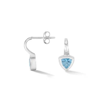 Dower & Hall Women's Silver / Blue Blue Topaz Trillion Tutti Frutti Earrings In Sterling Silver In Metallic