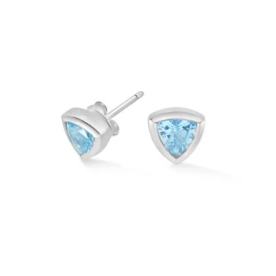 Dower & Hall Women's Silver / Blue Blue Topaz Trillion Tutti Frutti Studs In Sterling Silver In Multi