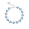 Dower & Hall Women's Silver / Blue Blues Trio Array Line Bracelet In Sterling Silver In Multi