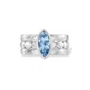Dower & Hall Women's Silver / Blue Capri Twinkle Stacking Rings Set In Sterling Silver In Multi