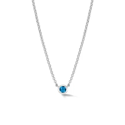 Dower & Hall Women's Silver / Blue Cobalt Blue Round Dewdrop Pendant In Sterling Silver In Multi