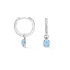 Dower & Hall Women's Silver / Blue Hammered Opal Array Hoops In Sterling Silver In Multi