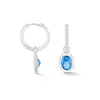 Dower & Hall Women's Silver / Blue Oval Blue Topaz Array Hoops In Sterling Silver