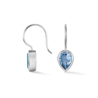 Dower & Hall Women's Silver / Blue Pear Blue Topaz Earrings In Metallic