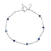 Dower & Hall Sapphire Dewdrops Link Bracelet In Silver