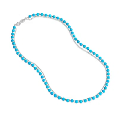 Dower & Hall Women's Silver / Blue Turquoise Blue Orissa Necklace In Sterling Silver