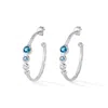 Dower & Hall Women's Blue Array Hoop Earrings In Sterling Silvert In Silver