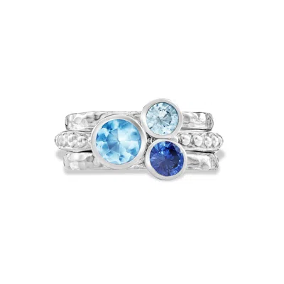 Dower & Hall Women's Silver Cosmic Twinkle Stacking Rings In Metallic