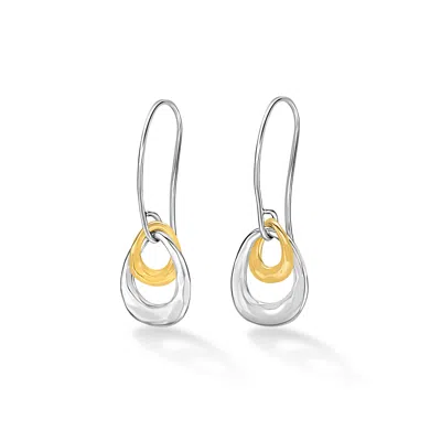Dower & Hall Women's Silver Entwined Open Double Oval Earrings In Vermeil In Metallic