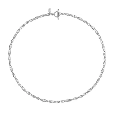 Dower & Hall Women's Silver Entwined Twist Link Necklace In Metallic