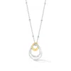 Dower & Hall Women's Silver / Gold Entwined Small Double Oval Pendant In Two Tone