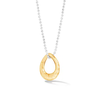 Dower & Hall Women's Silver / Gold Entwined Small Oval Pendant In Two Tone