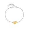 Dower & Hall Women's Silver / Gold Humbug Heart Chain Bracelet In Silver Vermeil In Metallic
