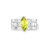 Dower & Hall Women's Silver / Green Cleopatra Twinkle Stacking Rings Set In Sterling Silver In White