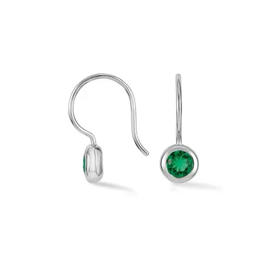 Dower & Hall Women's Silver / Green Green Garnet Dewdrop Earrings In Sterling Silver In Metallic