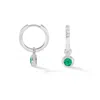 Dower & Hall Women's Silver / Green Green Garnet Hammered Huggie Hoops In Metallic