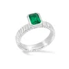 Dower & Hall Women's Silver / Green Green Garnet Octagon Twist Twinkle Ring In Sterling Silver In Silver