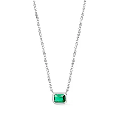 Dower & Hall Women's Silver / Green Octagon Green Garnet Tutti Frutti Necklace In Sterling Silver