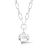 Dower & Hall Women's Silver Large Oval White Topaz Array Pendant In Silver