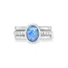 Dower & Hall Women's Silver Opalicious Twinkle Stacking Rings In Blue