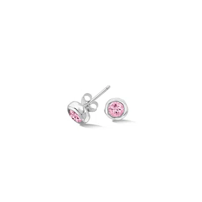 Dower & Hall Women's Silver / Pink Pink Quartz Dewdrop Studs In Sterling Silver In Multi