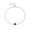 Dower & Hall Women's Silver / Red Red Garnet Pear Chain Bracelet In Sterling Silver