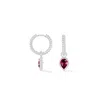 Dower & Hall Women's Silver / Red Red Garnet Twist Huggie Charm Hoops In Sterling Silver
