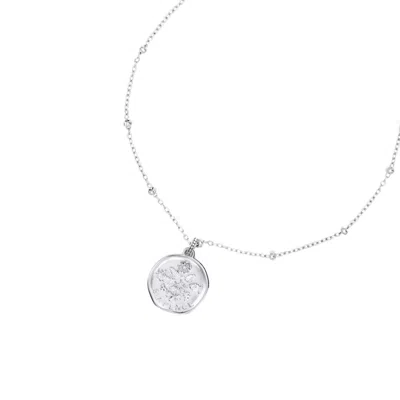 Dower & Hall Women's Silver Sixpence Pendant In White